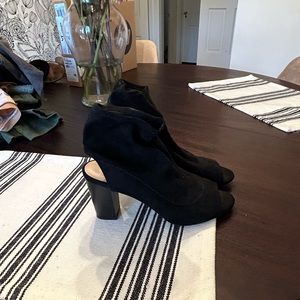 INC black suede heels
